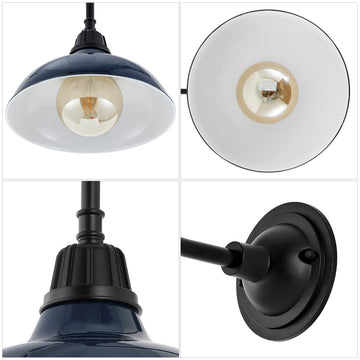 Aurora 12.25" Farmhouse Industrial Indoor/Outdoor Iron LED Gooseneck Arm Outdoor Sconce - JONATHAN Y